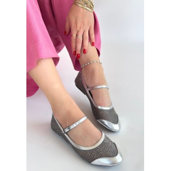 Toyan Gümüş Cilt Babet Ayakkabı - Lisinya