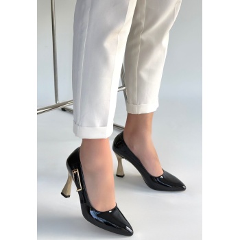 Motya Siyah Rugan Topuklu Ayakkabı - Lisinya