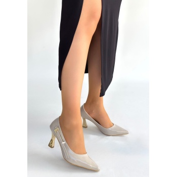 Motya Bej Rugan Topuklu Ayakkabı - Lisinya