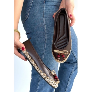 Ilwe Kahverengi Cilt Babet Ayakkabı - Lisinya