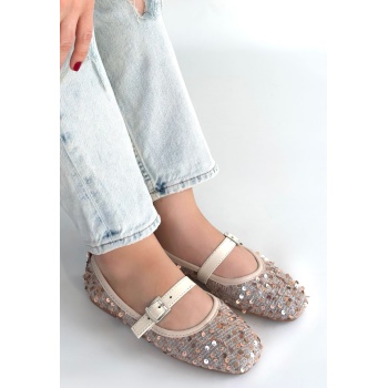 Moden Bej Süet Babet Ayakkabı - Lisinya