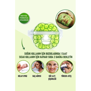 Salatalık Yüz Maske Jel Sıcak Soğuk Kullanım Rahatlatıcı ( Lisinya )
