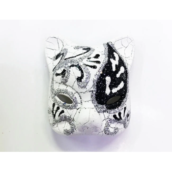 Siyah Renk İşlemeli Seramik Malzemeden İmal Venedik Kedi Model Magnet - Lisinya