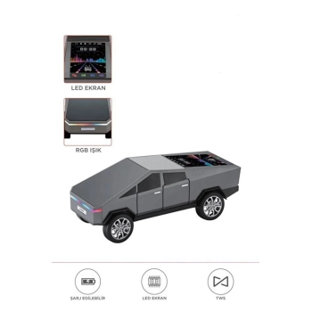 D68 Cyber Model Araba Tasarımlı Bluetooth Hoparlör 15w Güçlü Ses Rgb Led /tws/usb Gri - Lisinya