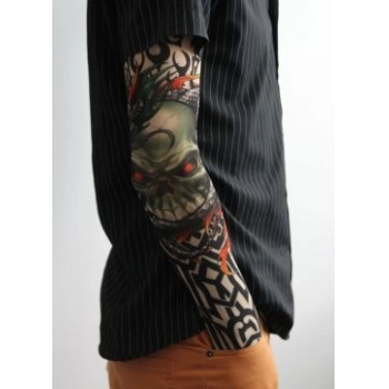 Giyilebilir Kol Dövmesi Çorap Dövme 3d Baskılı Kol Bacak Dövme 2 Adet Model 18 - Lisinya