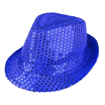 Disko  Mavi Payetli Fötr Şapka Yetişkin Boy - Lisinya