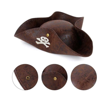 Kaptan Jack Korsan Şapkası Vinleks Deri Denizci Korsan Şapkası - Lisinya