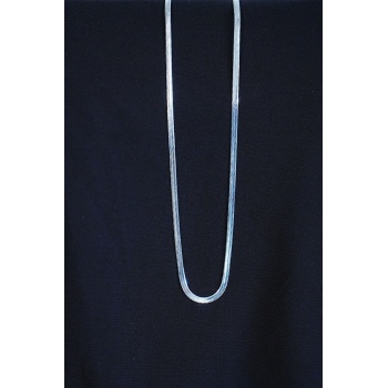 İtalyan Çelik Kolye 45cm 4mm Paslanmaz Gümüş