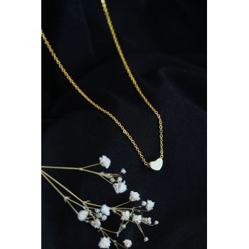 Kalpli Kolye Taşsız Gold Renk