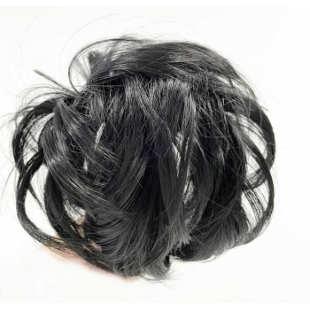 Siyah Renk Düz Model Hazır Telli Saç Şeklinde Peruk Postiş Toka - Lisinya