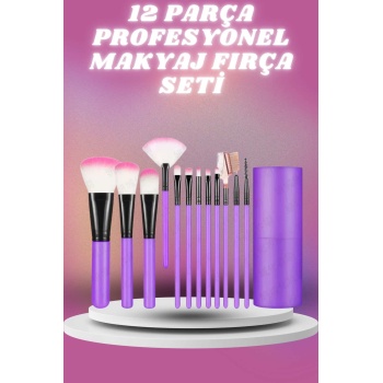 12 Parça Profesyonel Makyaj Seti Yumuşak Kıllı Yüz ve Göz Makyajına Uygun - Lisinya