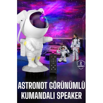 Çocuklara Özel Projeksiyon Astronot Lamba Speaker Sevimli - Lisinya