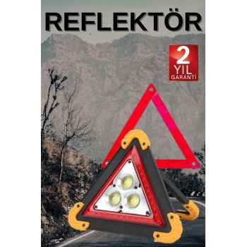 Solar Şarjlı Çok Fonksiyonlu Reflektör Işıklı Ikaz Lambası Acil Durum Reflektörü Acil Durum Uyarı Lambası - Lisinya