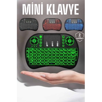 TV Uyumlu Mini Klavye Q Klavye Işıklı Tüm Cihazlara Uyumlu - Lisinya