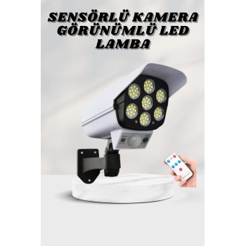 Solar Lamba Kamera Görünümlü Duvar Lambası Dönebilen Bahçe Aydınlatması - Lisinya