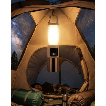 LED Kamp Lambası USB Şarjlı 500 Lümen Parlaklık Güç Göstergeli Taşınabilir Fener - Lisinya