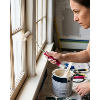 Dar Alan Boyama Rulosu 10 Cm Boya Fırça Seti 6 Adet Yedek Rulo Hediyeli - Lisinya