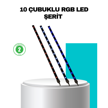 LED Meteor Yağmur Işığı 10 Adet Çubuk Kayan Yıldız Efektli - Lisinya