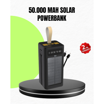 Güneş Enerjili Powerbank Dijital Göstergeli Taşınabilir Güç Kaynağı - Lisinya