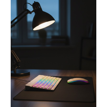 Kablosuz Aydınlatmalı Klavye Mouse Seti Türkçe Q Tuş Dizilimi - Lisinya