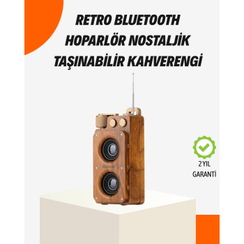 Ahşap Tarzı Kablosuz Hoparlör 5W Güçlü Bass TF USB AUX - Lisinya