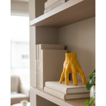 3D Sarı El Dekoratif Biblo 17x16 cm Modern Ev Aksesuarı - Lisinya