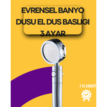 Sağlam Metal Hortum Bağlantılı, 360° Hareketli Duş Başlığı - Lisinya