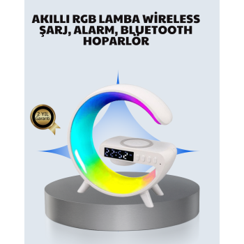 Başucu İçin Tasarlanmış Kablosuz Şarjlı Gece Lambası ve Bluetooth Ses Sistemi - Lisinya