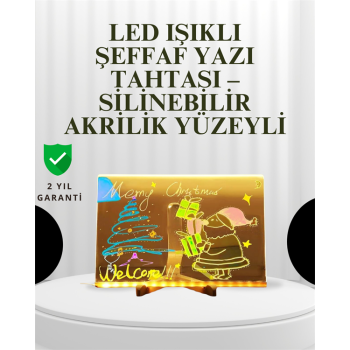 Dekoratif LED Yazı Tahtası – Silinebilir, Neon Kalemli, Planlama ve Hatırlatma İçin İdeal - Lisinya
