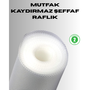 Kaydırmaz şeffaf raflık çekmece örtüsü 45x300 cm - Lisinya