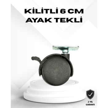 Kilitli 6 cm Masa Ayağı Tekli Döner Tekerlek - Lisinya