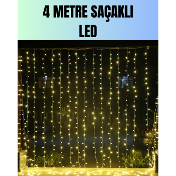 4 Metre Yılbaşı Şelale Led Perde Işık Ev Bahçe Dekor - Lisinya