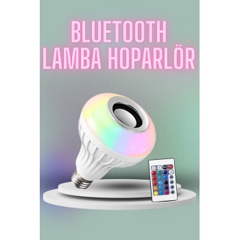 Kumandalı RGB Led Işık Bluetooth Hoparlör Ses Lambası Renkli Ampul - Lisinya