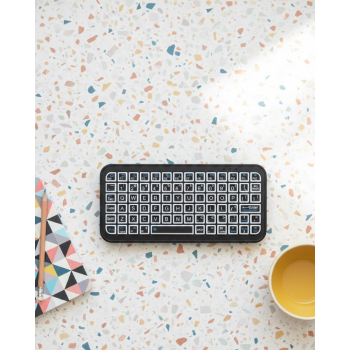 Kompakt Siyah RGB Işıklı Bluetooth Mini Klavye - Lisinya