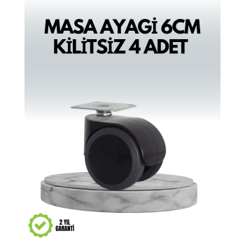 Halı ve Beton Uyumlu Kilitsiz Mobilya Tekerleği 4’lü - Lisinya
