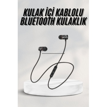 Sports Mıknatıslı Siyah Bluetooth Kulaklık Kablolu Uzun Pil Ömrü - Lisinya