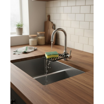 Mutfak Musluk Üstü Sünger Tutucu Tezgah Düzenleyici Organizer - Lisinya