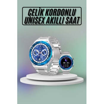 Akıllı Saat Çelik Kordonlu Amoled Ekran Android ve İOS Uyumlu Çağrı Cevaplayabilen - Lisinya