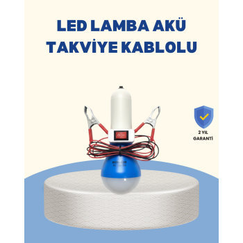 Timsah Kıskaçlı 12V LED Ampul Kamp ve Acil Durum Lambası - Lisinya