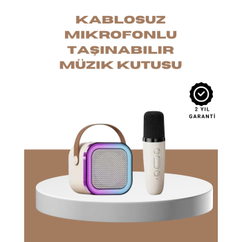 Bluetooth Karaoke Mikrofon ve Hoparlör Seti Taşınabilir - Lisinya