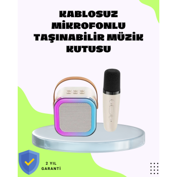 Taşınabilir Karaoke Mikrofon Seti Bluetooth Hoparlörlü - Lisinya