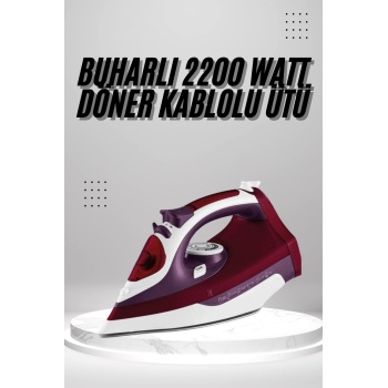 Seramik Tabanlı Kırmızı 2200 Watt Şok Buharlı Ütü - Lisinya