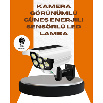 Solar Şarjlı Kamera Tasarımlı LED Duvar Lambası Hareket Sensörlü Dış Mekan Aydınlatma - Lisinya