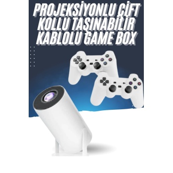 4K Wireless Çift Kollu Kumandalı Oyun Projeksiyonu Retro Video Oyunu - Lisinya