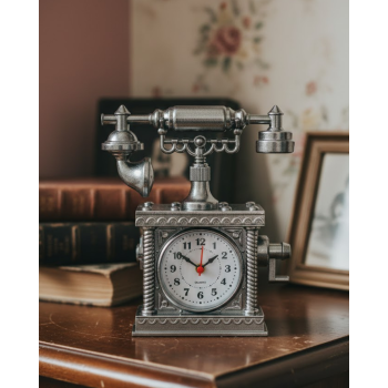 Dekoratif Retro Telefon Masa Saati Çalar Saat Özellikli - Lisinya