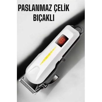 Tıraş Makinesi Profesyonel Saç Ve Sakal Kesme Milim Ayarlı Dijital Göstergeli - Lisinya