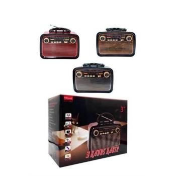 Nostaljik Görünümlü Ahşap Radyo TF SD USB Girişli Led Fener Işıklı - Lisinya