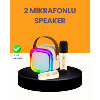 Çift Mikrofonlu Kompakt Karaoke Hoparlör – Uzun Pil Ömrü - Lisinya