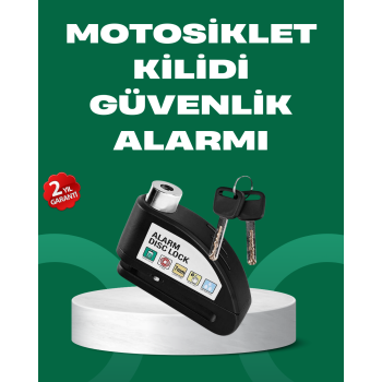 Motosiklet Scooter Bisiklet Tekerlek Disk Kilidi Alarmlı Güvenlik - Lisinya