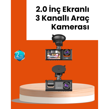 Full HD Araç Kamerası  Çift Yönlü Kayıt ve Darbe Sensörü - Lisinya